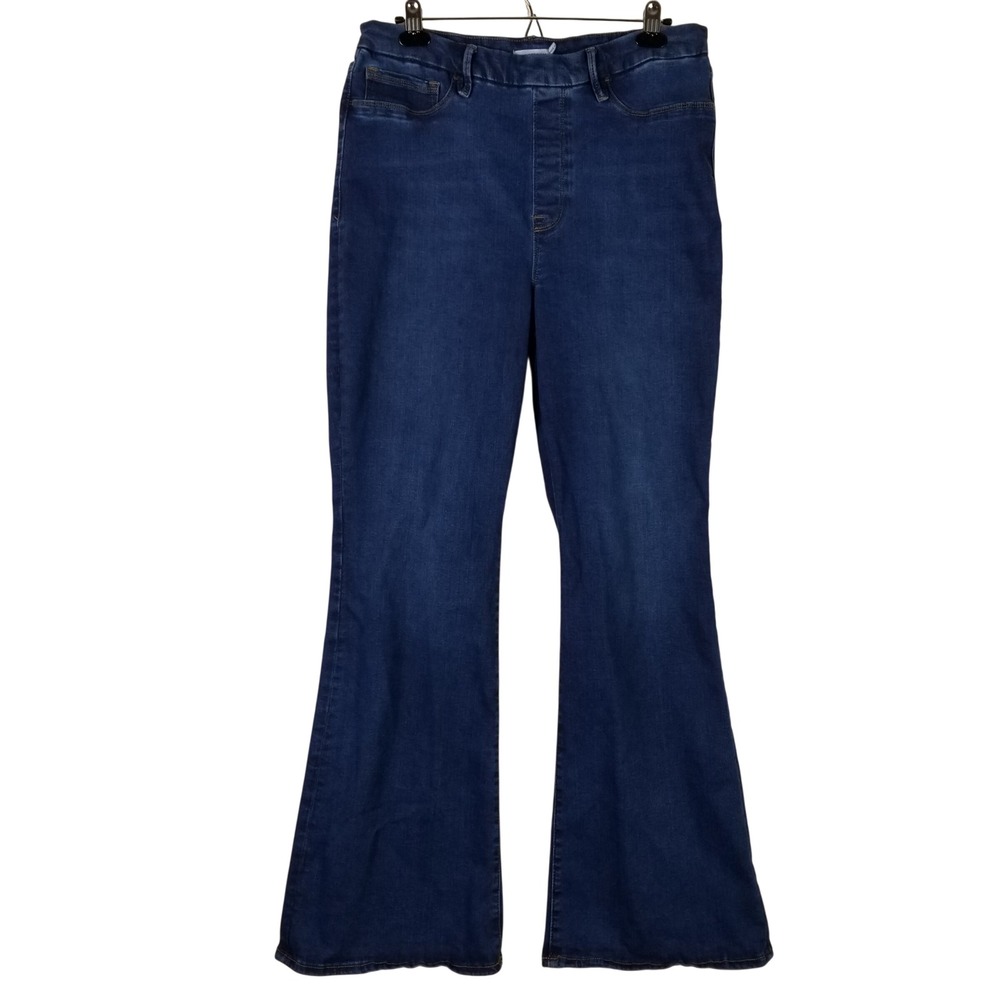 Good American Pull On Flare Jeans Women 2XL Indigo Blue High Rise GLF478T